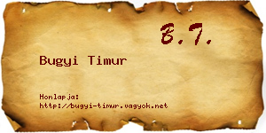 Bugyi Timur névjegykártya